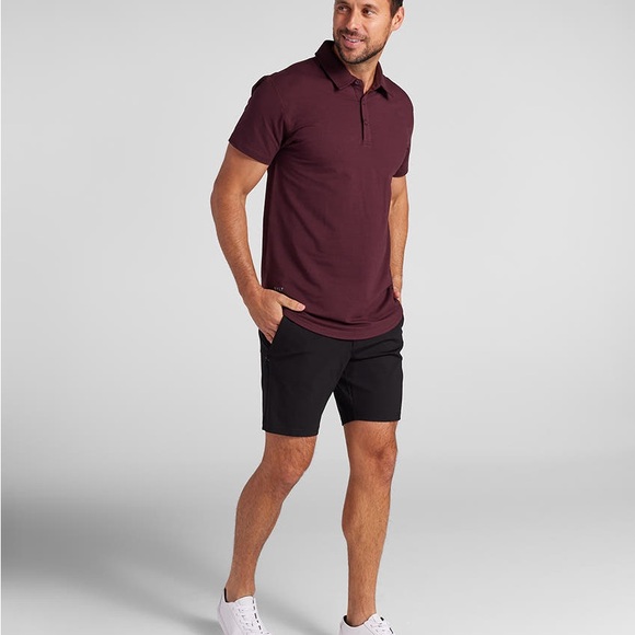 BYLT Basics | Drop Cut Lux Polo Shirt XL Red Burgundy Short Sleeve - Picture 6 of 10
